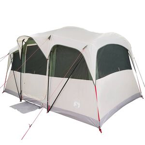 vidaXL Tente familiale avec toit Blanc et vert 435 x 255 x 216 cm