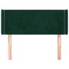 vidaXL T&ecirc;te de lit avec oreilles Vert fonc&eacute; 103x16x78/88 cm Velours