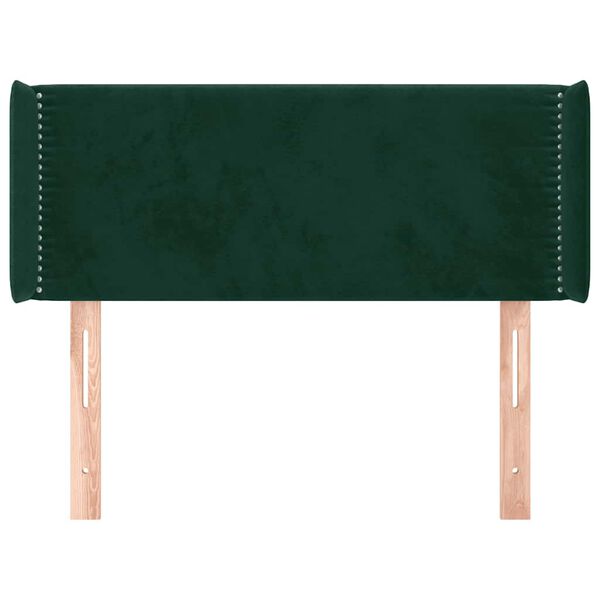 vidaXL T&ecirc;te de lit avec oreilles Vert fonc&eacute; 103x16x78/88 cm Velours