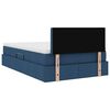 vidaXL Lit avec rangement et LED avec matelas Bleu 120 x 200 cm tissu