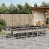 vidaXL Ensemble &agrave; manger de jardin et coussins 17 pcs gris clair rotin