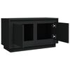 vidaXL Meuble TV noir 80x35x45 cm bois d'ing&eacute;nierie