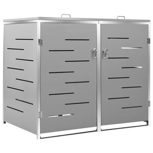 vidaXL Abri pour deux poubelles 138x77,5x115 cm Inox