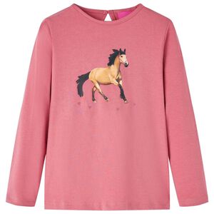 T-shirt enfants &agrave; manches longues rose vieux 104