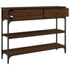 vidaXL Table console ch&ecirc;ne marron 100x25x75 cm bois d'ing&eacute;nierie