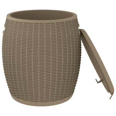 vidaXL Boîte de rangement de jardin 4 en 1 marron clair polypropylène