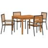 vidaXL Ensemble de salle &agrave; manger pour jardin 5 pcs Noir
