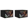 vidaXL Cabinet de chevet mural OMMEN 2 pc Ch&ecirc;ne noir 36 x 33 x 25 cm