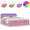 vidaXL Cadre de lit ottoman avec matelas rose 180x200 cm velours