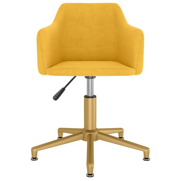 vidaXL Chaise pivotante de salle &agrave; manger Jaune Velours