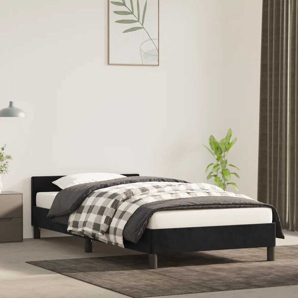 vidaXL Cadre de lit sans matelas noir 100x200 cm velours