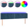 vidaXL T&ecirc;te de lit &agrave; LED Bleu fonc&eacute; 163x16x78/88 cm Velours