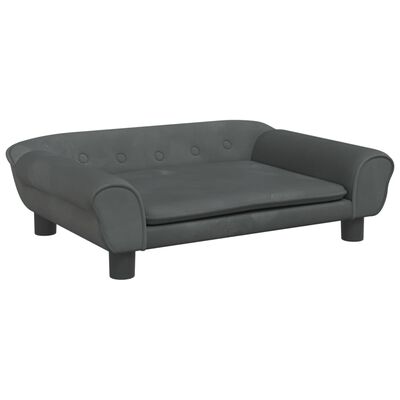 vidaXL Canapé pour enfants gris foncé 70x45x26 cm velours