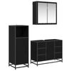 vidaXL Ensemble de mobilier de salle de bain 3 pc Ch&ecirc;ne noir