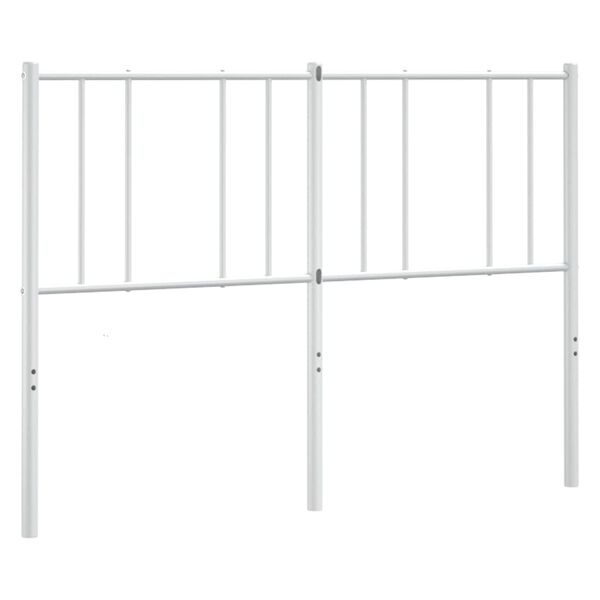 vidaXL T&ecirc;te de lit m&eacute;tal blanc 150 cm