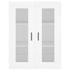 vidaXL Buffet haut Blanc 69,5x34x180 cm Bois d'ing&eacute;nierie