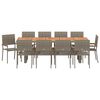 vidaXL Ensemble de salle &agrave; manger pour jardin 11 pcs Gris Poly rotin