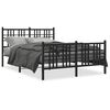 vidaXL Cadre de lit m&eacute;tal sans matelas avec pied de lit noir 140x200cm