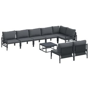 vidaXL Ensemble de canap&eacute; de jardin avec coussin Anthracite Acier