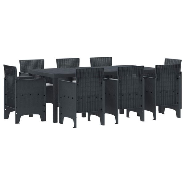 vidaXL Ensemble de salle &agrave; manger pour jardin 9 pcs Anthracite