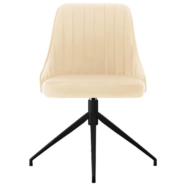 vidaXL Chaises &agrave; manger lot de 4 Cr&egrave;me Velours