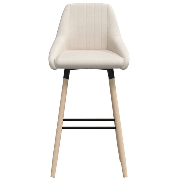 vidaXL Tabourets de bar lot de 2 cr&egrave;me tissu
