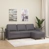 vidaXL Canap&eacute; &agrave; 3 places avec repose-pieds Gris 180 cm Similicuir