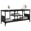 vidaXL Meuble TV Chêne noir 100 x 35 x 45 cm Bois d'ingénierie et fer