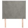 vidaXL T&ecirc;te de lit avec oreilles Gris clair 93x16x118/128 cm Velours