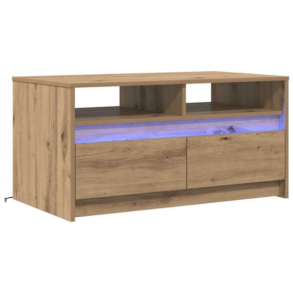 vidaXL Table basse Ch&ecirc;ne artisan 90 x 50 x 45 cm Bois d'ing&eacute;nierie