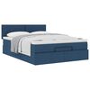 vidaXL Lit ottoman avec matelas bleu 140x190 cm tissu
