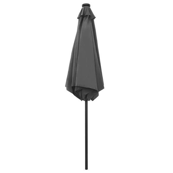 vidaXL Parasol de jardin et lumières LED mât en aluminium anthracite