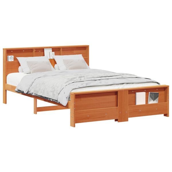 vidaXL Cadre de lit Brun cire 150 x 200 cm Bois d'ing&eacute;nierie