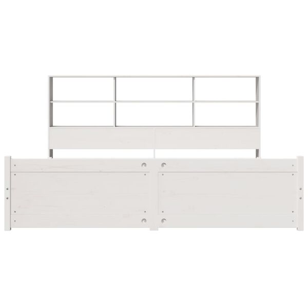 vidaXL Lit biblioth&egrave;que sans matelas blanc 180x200 cm bois pin massif