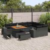 vidaXL Ensemble de canap&eacute; de jardin avec coussin 12 pcs Noir polyrotin