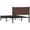 vidaXL Cadre de lit en m&eacute;tal sans matelas ch&ecirc;ne marron 107x203 cm