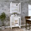 vidaXL Buffet haut Blanc 69,5x34x180 cm Bois d'ing&eacute;nierie