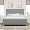 vidaXL Lit &agrave; ressorts avec matelas Gris clair 180 x 200 cm tissu