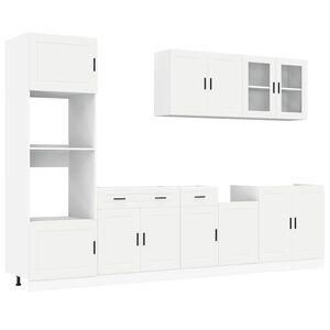 vidaXL Ensemble de 7 meubles de cuisine "Porto" en bois d'ing&eacute;nierie blanc