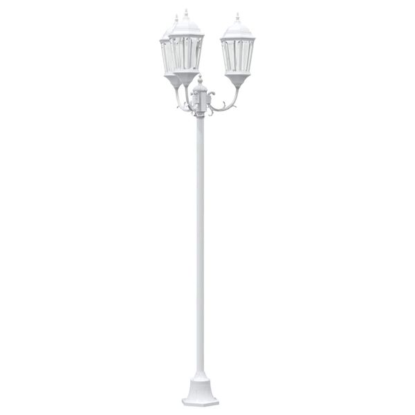 vidaXL Lumi&egrave;re de jardin Blanc 57 x 49 x 241 cm Aluminium et verre