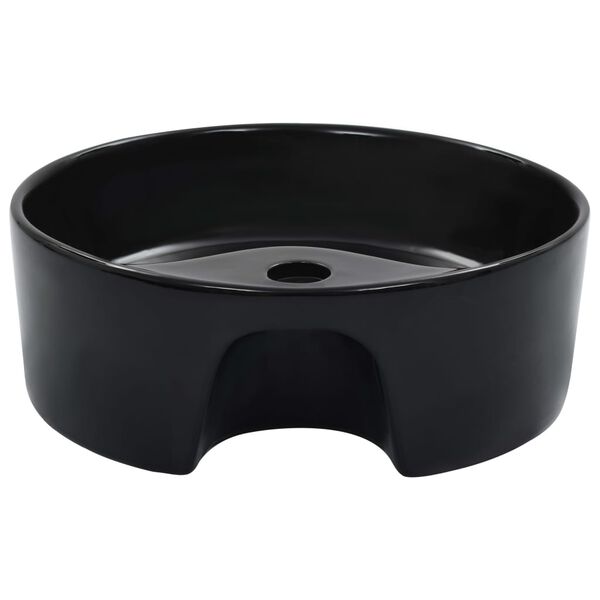vidaXL Lavabo avec trop-plein 36x13 cm C&eacute;ramique Noir