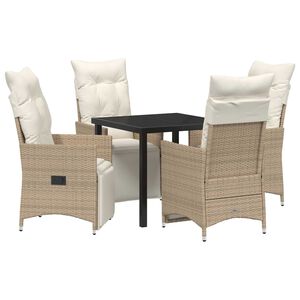 vidaXL Ensemble de salle &agrave; manger pour jardin 5 pcs Beige polyrotin