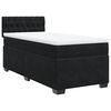 vidaXL Sommier &agrave; lattes de lit avec matelas Noir 90x200 cm Velours