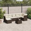 vidaXL Salon de jardin 8 pcs avec coussins marron r&eacute;sine tress&eacute;e