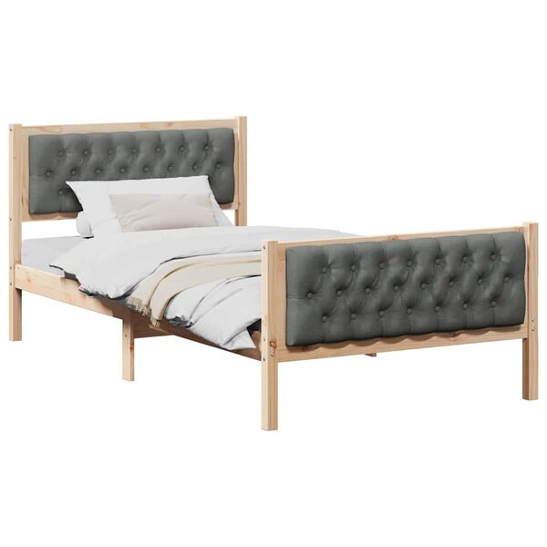 vidaXL Cadre de lit Gris fonc&eacute; 100 x 200 cm Pin massif