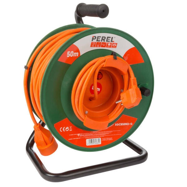 Perel Enrouleur de c&acirc;ble 50 m