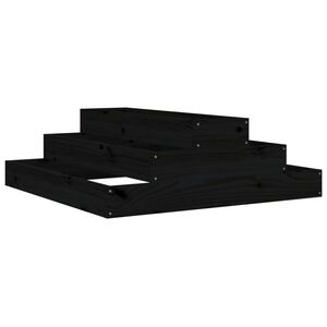 vidaXL Jardini&egrave;re Noir 80x80x27 cm Bois massif de pin