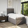 vidaXL Sommier &agrave; lattes de lit avec matelas Taupe 100x200 cm Tissu