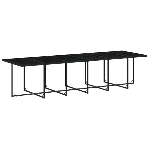 vidaXL Ensemble &agrave; manger de jardin 17 pcs coussins noir r&eacute;sine tress&eacute;e