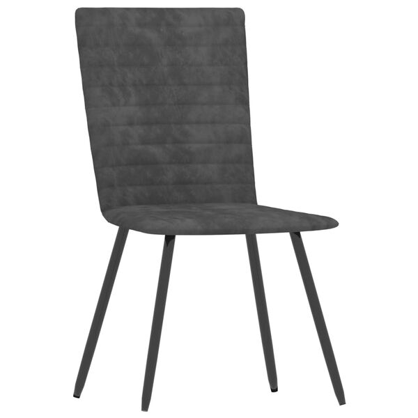 vidaXL Chaises &agrave; manger lot de 4 gris velours